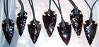  Hand Knapped  Quality Obsidian Arrowhead On A  24  3mm Leather Necklace Cord