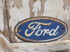 Vintage Ford Sign Cast Iron Automobile Dealer Truck Car Oval Auto Emblem Plaque