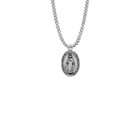 925 Sterling Silver Antiqued Miraculous Medal Mary Pendant Necklace Made In Usa