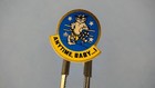 Vtg F-14 Tomcat Us Navy Fighter Jet Enamel Tie Tack Pin Gold Tone Chain T-bar