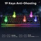 104 Keys Gaming Keyboard Full Size Led Backlit Wired Membrane