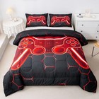  Gamer Comforter Set For Kids Boys Teens Size Game Controller Twin Red