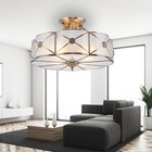 Vintage Ceiling Light Chandelier Stained Glass Lamp Flush Mount Pendant Fixture