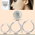 Sterling Silver Hoops Earrings 25mm 35mm 45mm 925 Silver Hoops