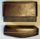 1960s Vintage Italian Leather Playing Card Box Case Holder 2-decks