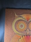 Vintage Handmade 1970   s Mid Century Owl String Nail Art Wall Decor 18   x24    Rare