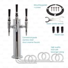 3 Tap Draft Nitro Beer Coffee Tower Triple Stainless Steel Stout Creamer Faucets