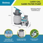 Bestway 1 500 Gallon Sand Filter Pump For Above Ground Outdoor Swimming Pools