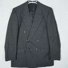 Vtg Burberrys Mens Charcoal Pinstripe Double Breasted Wool Suit Saks 5th 33x30