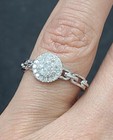 0 35ct Genuine Cluster Diamond Halo Engagement Wedding Ring 14k Gold