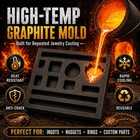 Graphite Mold For Gold Silver Copper Casting 11 Cavity Ingot Bar Coin Mold