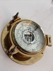 Vintage Brass Nautical Barometer   Porthole Style Wall Mount Weather
