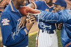 Darryl Strawberry Dwight Doc Gooden Mike Tyson Autographed 16x20 Photo  jsa 