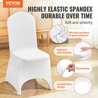 Vevor 100pcs White Stretch Spandex Folding Chair Covers For Wedding Party Dining