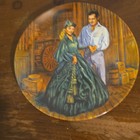 2 Round Decorative Collector Plates Victorian Couple Scene  Multicolor  American
