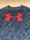 Under Armour Youth Gray Scaled Print Short Sleeve Shirt Top Loose Fit Xl