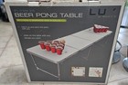 8-foot Dry Erase Beer Pong Table W  12 New Balls     Portable   Height Adjustable
