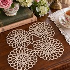 Vintage Hand Tatted Lace Floral Panel   Intricate Handmade Needle Tatting