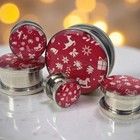 Pair Of Screw On Christmas Themed Picture Plugs Style 5 Gauges Holiday