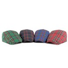 Men s Striped Plaid Newsboy Hat Cabbie Beret Ivy Flat Cap Plaid-multicolor D