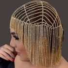 Crystal Tassel Hair Chain Headpiece Bridal Forehead Back Head Jewelry