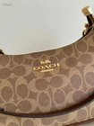Coach Teri Shoulder Bag Canvas Leather Brown Cv933 Free Shipping