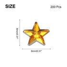 200pcs Acrylic Star Rhinestone 8x8mm Flat Back Gold