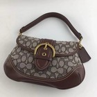 Coach Soho Signature Jacquard Top Handle Shoulder Bag Cj814 Brown Outlet New