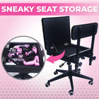 Black Sewing Chair W  Wheels     Adjustable Ergonomic Craft Seat W  Back Support