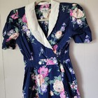 Miss Dorby Vintage Floral Dress Puff Sleeve Cotton Womens Small