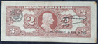 El Salvador Scarce 2 Colones 1960 Goddess Red Letters Design Serie Aa