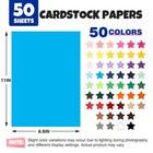 50 Sheets 8 5x11 Colored Cardstock Assorted Colors 180gsm Printer Paper Crafts