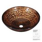 Aquaterior Round Bathroom Vessel Sink Tempered Glass Antique Vanity Bowl Basin