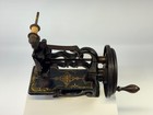 Antique 1800s Ornately Gold Painted Working Cast Iron Hand Crank Sewing Machine