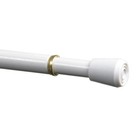 Mainstays Adjustable Curtain Rod 28-48 In White Spring Tension Steel 7 16