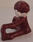 Vintage Gilner Pottery Maroon Pixie Elf Figurine 677 Mid Century Ceramic 1950s