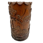 Antique Vintage Asian Carved Scholar Brush Pot Scenic Chinese Japanese 6 