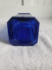Vintage Blue Square Glass Decorative Bottle