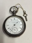 Illinois Pocket Watch Grade 2 18s 11j Keywind C1886 - Dueber Coin Silver Case