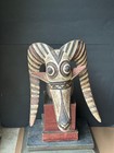 Bobo Ram Head Mask - Painted African Wood Animal Mask 15 