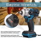 Cordless Impact Wrench 1 2  550nm High Torque Brushless Drill For Makita Battery