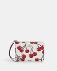 Brand New Coach Corner Zip Wristlet With Cherry Print Cr819