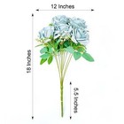 Dusty Blue 2 Bushes 18  Artificial Faux Silk Rose Flowers Bouquet Wedding Party