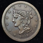 1854 Braided Hair Half Cent 1 2c   Gorgeous Sharp Old Us Type Coin   See Pics