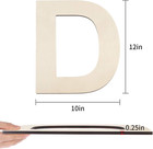 Fuyit 12  Unfinished Wooden Letter D For Diy Crafts And Home Decor
