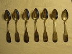 Set Of  7 Antique Whiton  19th Century American Federal Coin Silver Teaspoons