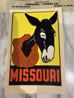 Vintage 1950-60s Missouri Mule Souvenir Travel Decal Sticker Original
