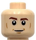 Lego New Light Nougat Minifigure Head Dual Sided Cheek Lines Dimples Part