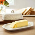 Pioneer Woman Vintage Lace Butter Dish Linen 8 25  Ceramic New