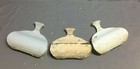 Antique Set 3 Wood Architectural Tear Drop Finials Shabby Vtg Chic Old 321-26b